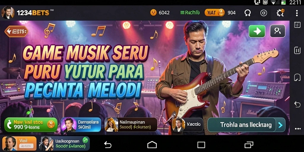 Screenshot gameplay <strong>1234BETS</strong> yang menampilkan tantangan musik seru.