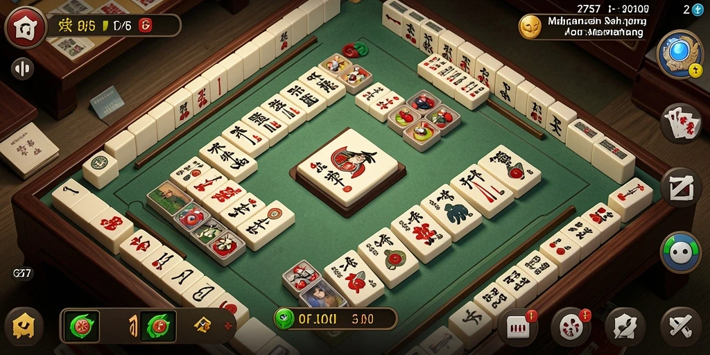 Screenshot utama 2757 menampilkan gameplay Mahjong yang seru.