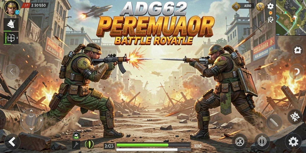 Tampilan gameplay seru dalam pertempuran Battle Royale