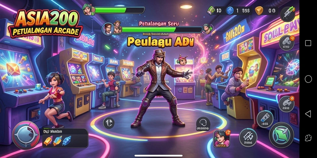 Screenshot gameplay ASIA200 dengan aksi seru di level arcade.