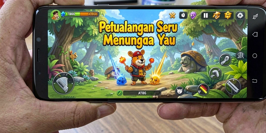 Screenshot utama AT866 menampilkan aksi petualangan yang seru.