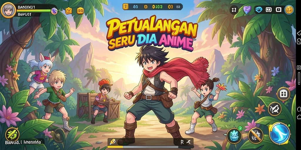 Tampilan gameplay menarik dari BARU01 dengan karakter anime.