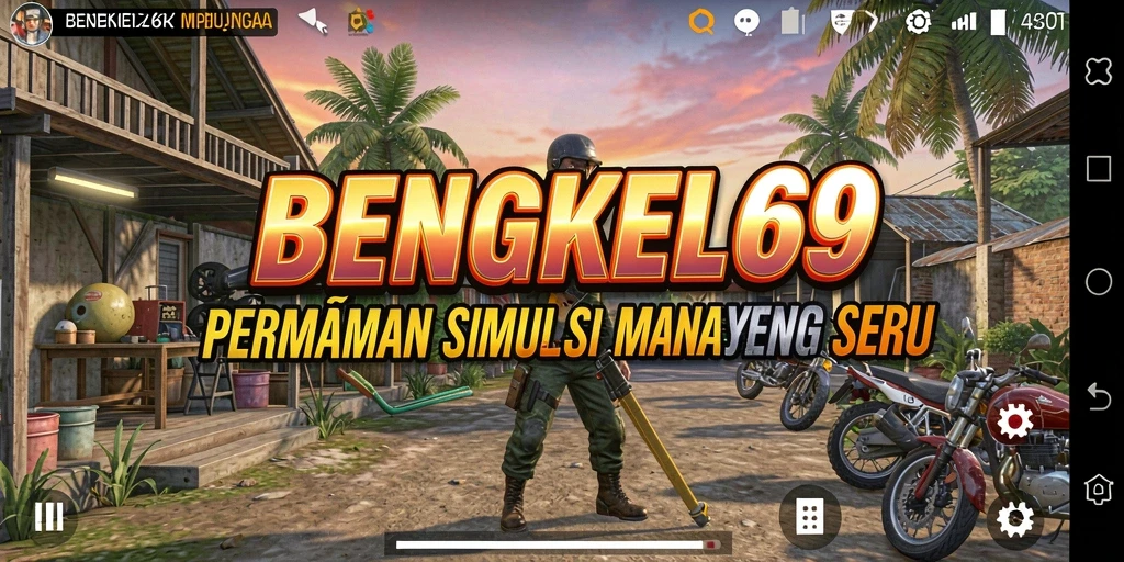 Tampilan gameplay menarik BENGKEL69 dengan aktivitas manajemen.