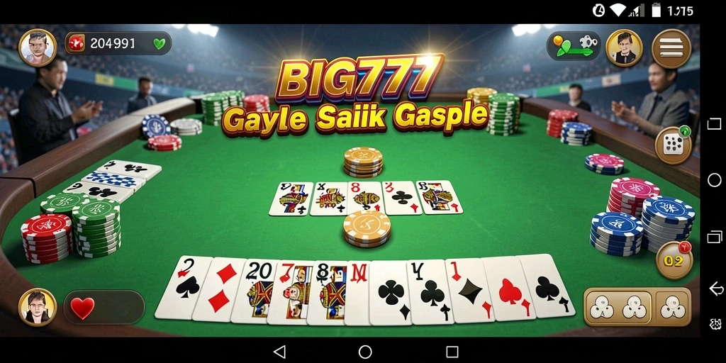 Tampilan permainan Gaple di BIG777 yang seru dan mendebarkan.