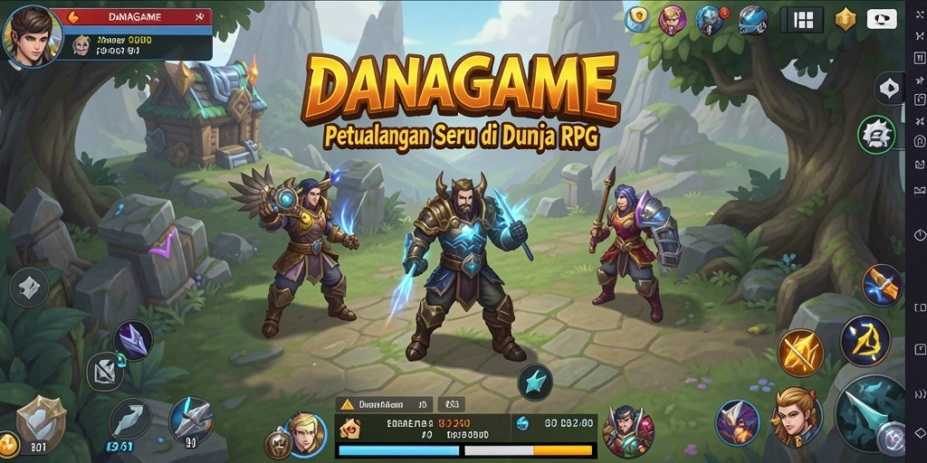 Screenshot utama menunjukkan aksi pertarungan epik di <strong>DANAGAME</strong>.