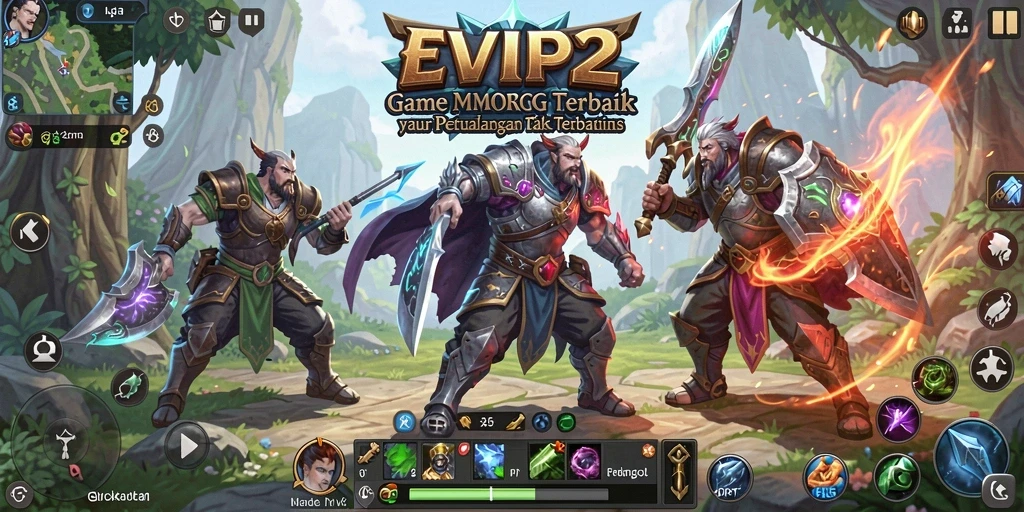 Tampilan gameplay EVIP2 yang penuh aksi di dunia fantasi.
