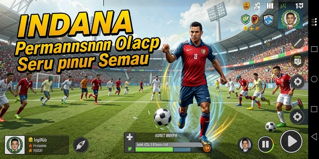 Screenshot gameplay INDAAA menampilkan pertandingan olahraga yang seru.