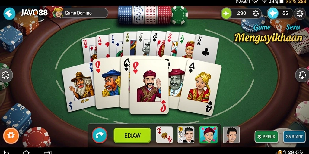 Screenshot gameplay <strong>JAVO88</strong> menunjukkan keseruan bermain Domino.