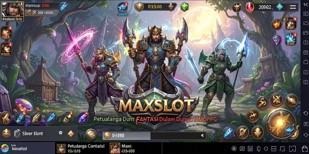 Screenshot gameplay <strong>MAXSLOT</strong> menampilkan petualangan seru di dunia MMORPG yang mengagumkan.