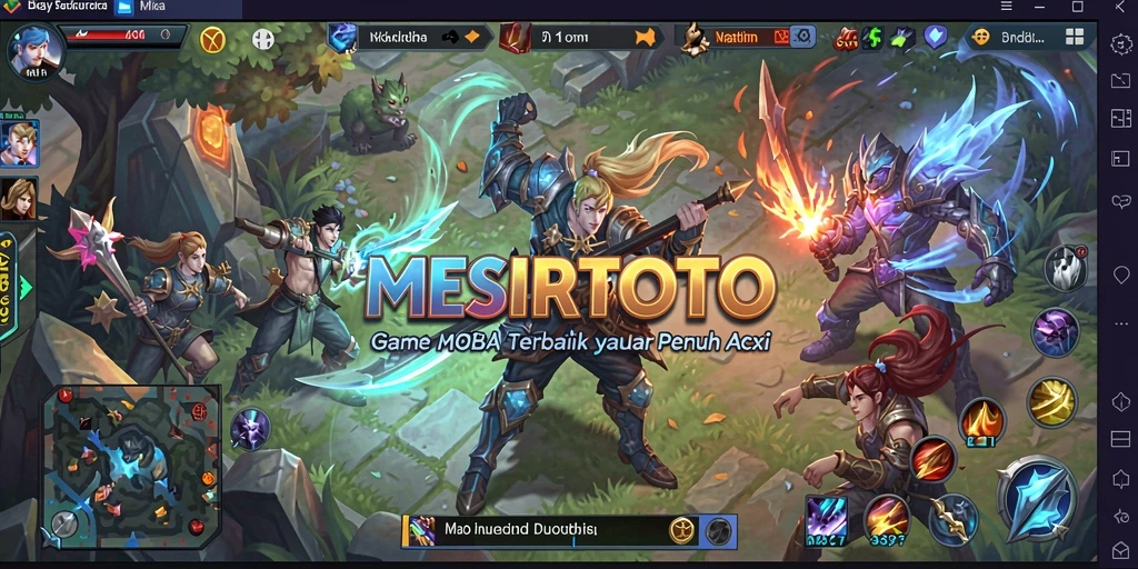 Tampilan gameplay seru dari MESIRTOTO dengan pertempuran epik antar karakter.