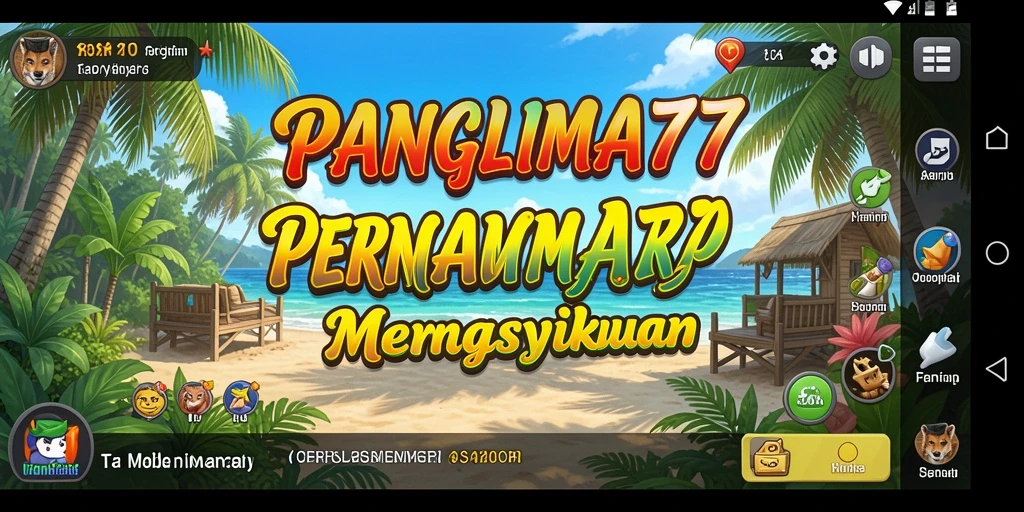 Screenshot utama PANGLIMA77 menampilkan gameplay yang menyenangkan dan ceria.