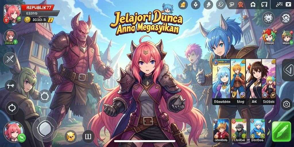 Screenshot gameplay REPUBLIK77 menunjukkan aksi seru di dunia anime.