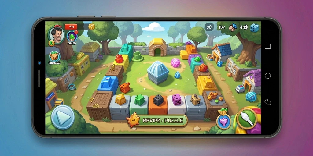 Screenshot RPVIP2 menunjukkan aksi menarik gameplay Puzzle yang memikat.