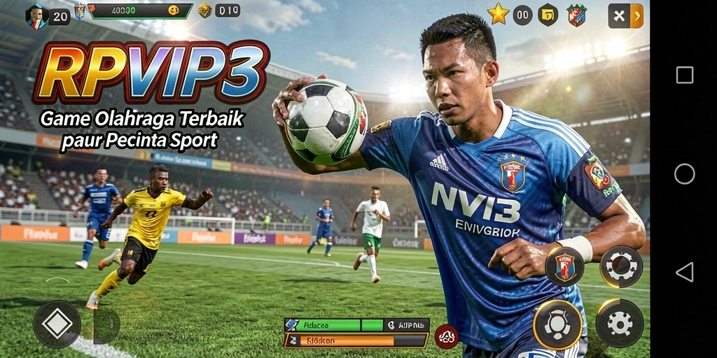 Tampilan gameplay RPVIP3 yang menarik dan dinamis di lapangan olahraga.