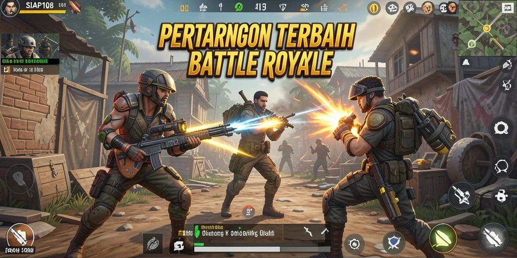 Tampilan gameplay seru dalam SIAP108 di tengah pertempuran Battle Royale.