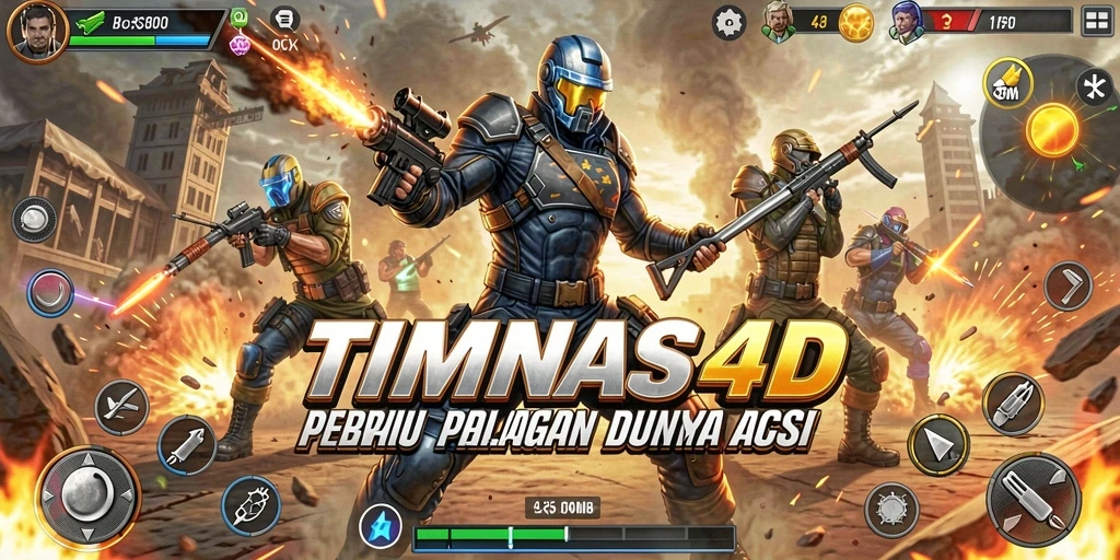 Tangkapan layar gameplay TIMNAS4D yang menampilkan aksi seru dan karakter unik.