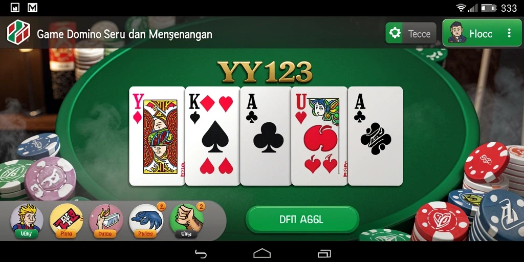 Gameplay seru YY123 dengan tampilan domino yang menarik.
