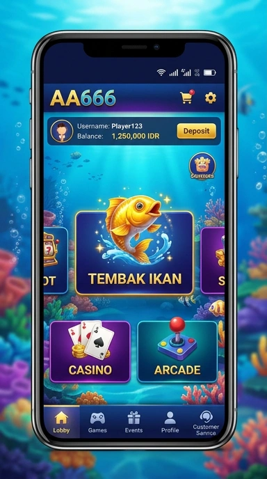 Tampilan utama aplikasi aa666 yang menarik dan fungsional.